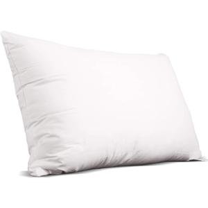 EDOW Soft Pillows for Sleeping, Supportive Down Alternative Polyester Micro-Fiber Filled Pillows, Brushed Cotton Cover, Machine Washable (White, Queen(20x30"))