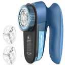 BEAUTURAL Fabric Shaver and Lint Remover, Sweater Defuzzer with 2-Speeds, 2 Replaceable Stainless Steel Blades, Battery Operated, Remove Clothes Fuzz, Lint Balls, Pills, Bobbles (Tufts Blue)
