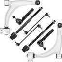 Front Lower Control Arm with Ball Joint Assembly for Chevy Malibu 2005-2012, for Pontiac G6 05-10, for Saturn Aura 07-09, Sway Bars Link Inner Outer Tie Rods Ends Suspension Kit K620180 K620179 8PCS