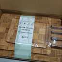 LAIFsolutions Wood Cutting Boards for Kitchen with Juice Groove, Eco-Friendly Wooden Bamboo Chopping board, Food-Safe, Non Plastic Tabla Para, Carbonized Butcher Block for Meat, Veggies Fruits, 3-Set