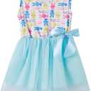 Girls Sleeveless Dress Toddler Bunny Tutu Sundress Casual Party Dresses (Blue)