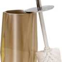 Faceted Toilet Brush, Durable Resin, Discreet Design, Stainless Steel Handle, for Stylish Bathroom Decor, Bronze, 4x16, Sold Individually