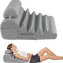 Bed Wedge Pillow - Ergonomic Design for Sleeping & Resting, Ideal for Comfort with Acid Reflux, Snoring, Back Discomfort, Removable Cover