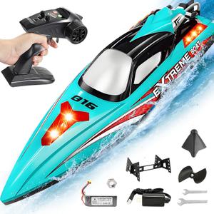 BEZGAR RC Boat, 18 inch Big Brushless Remote Control Boat for Adults and Kids, 55 KPH Large Fast RC Speed Boats with 2500mAh Battery, Ideal Waterproof Toy Boats for Lakes - HJ816 Green, 18.74 inches