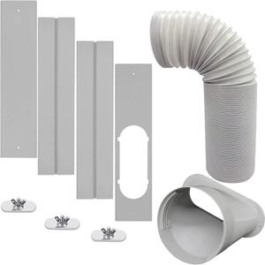 Portable AC Window Vent Kit with 5inch Hose 6pcs Window Seal Kit for Portable Air Conditioner, Adjustable Sliding Window Kit Plate for AC Unit AC Window Seal Suitable for 5/13 CM Portable AC Window Vent Kit with 5inch Hose 6pcs Window Seal Kit for Portable Air Conditioner, Adjustable Sliding Window Kit Plate for AC Unit AC Window Seal Suitable for 5/13 CM