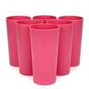 Yalin 26 ounce Plastic Tumblers/Large Drinking Glasses/Party Cups/Iced Tea Glasses,Unbreakable, Dishwasher Safe, BPA Free,set of 8 (Red)