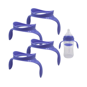 Baby Bottle Handles Compatible with Lansinoh Baby Bottles, Compatible Ergonomic Lansinoh Bottle Holder for Newborn, 3 Pack, Purple