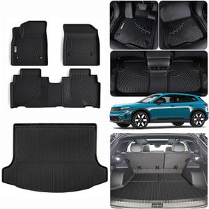 SANBAN Floor Liners & Cargo Liners & Backrest Mat for 2024 2025 Honda Prologue/Chevy Chevrolet Blazer EV,TPE All Weather Protection Car Floor Mats with Trunk Mat Covering The Backrest Mat