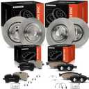 A-Premium Front and Rear Vented Disc Brake Rotors + Ceramic Pads Kit Compatible with Select Audi Models - A6 2017-2018, A6 Quattro 2012-2018, A7 Quattro 2012-2018, A8 Quattro 2013-2017, S7 2015-2016