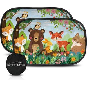 Car Window Shade for Baby with Certified UV-Protection 2 Pack - 20"x12" (Wood)