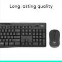 Logitech MK295 Wireless Mouse & Keyboard Combo with SilentTouch Technology, Full Numpad, Advanced Optical Tracking, Lag-Free Wireless, 90% Less Noise - Graphite