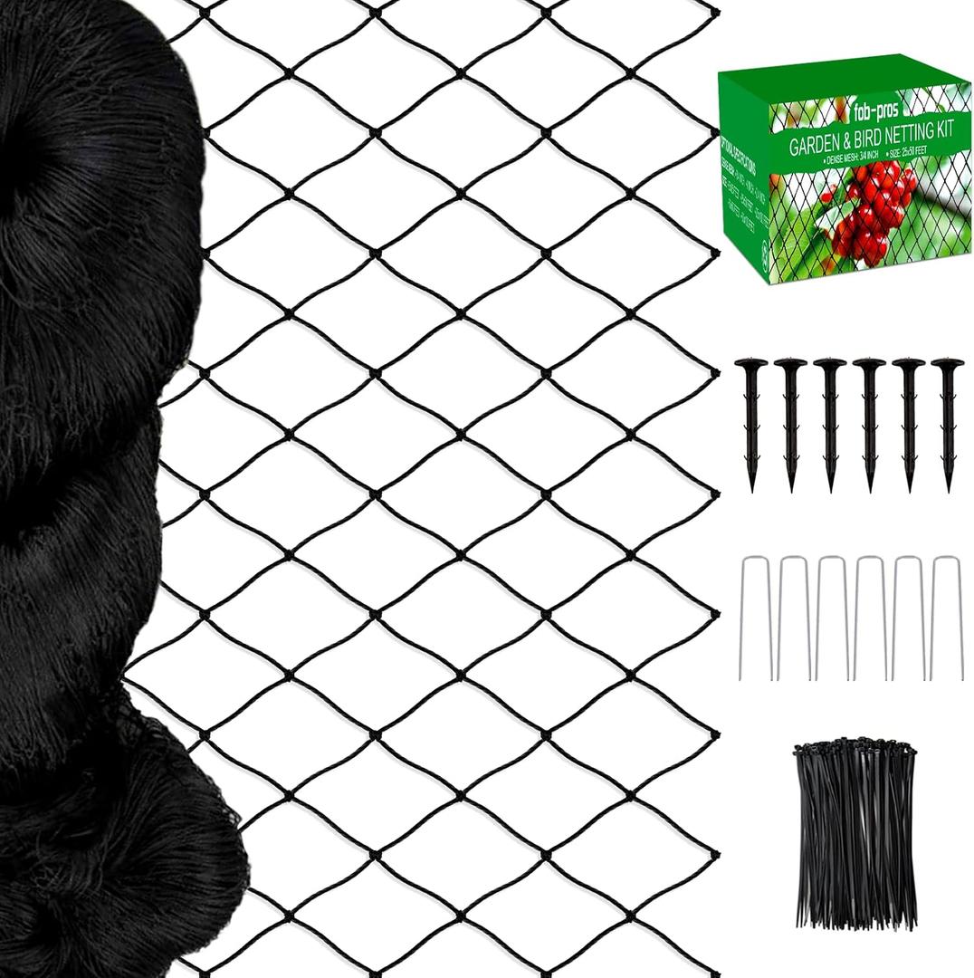 Bird Netting - 3/4" Mesh Net, 50x100ft Heavy Duty Nylon for Garden Protection, Poultry and Chicken Coop, Fruit Trees, Orchards Against Squirrels, Deer, Hawk