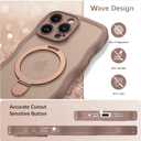 VENINGO for iPhone 15 Pro Case, Magnetic Slim Wave Translucent Matte Mag-Safe Invisible Ring Stand Shockproof Phone Cover Mag-Safe for iPhone 15 Pro 6.1", Desert Brown