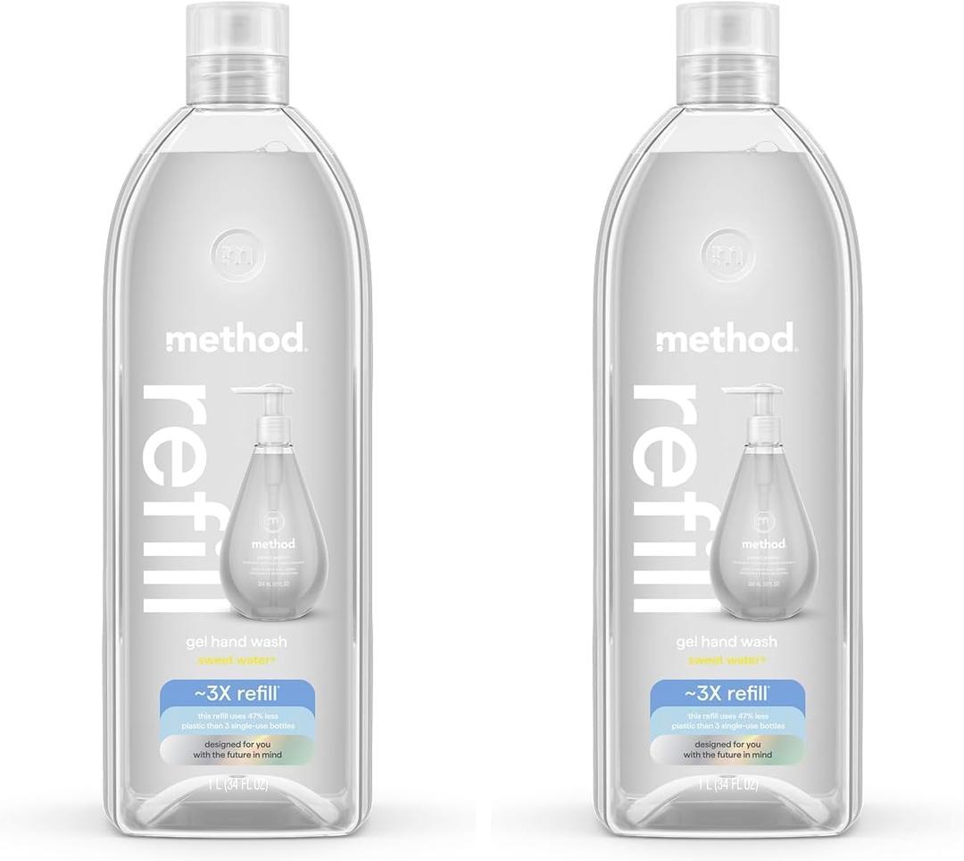 Method Gel Hand Soap, Refill, Sweet Water, 34 oz (Packaging May Vary) (Pack of 4)