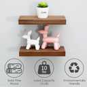 WELLAND Bradley Floating Shelves Handmade Wood Wall Shelf Set of 2,Tudor Oak Wall Mount Shelf (Set of 2, 12 inch)