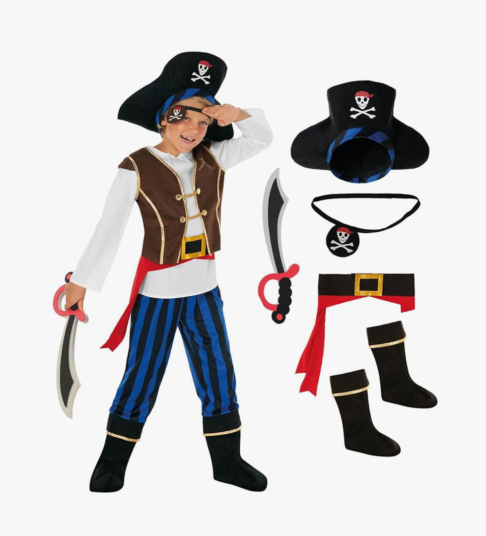 Morph Pirate Costume For Kids - Boys Pirate Outfit - Fun Dress Up Costume For Halloween, Parties, Role Play Size S
