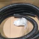 Pond Hose 2"ID × 25ft Black Corrugated Flexible Pump Tubing & 2 Clamps