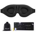 MZOO Luxury Sleep Eye Mask for Side Sleeper Men Women, Zero Eye Pressure 3D Sleeping Mask, Light Blocking Patented Design Night Blindfold, Soft Eye Shade Cover for Travel, Black