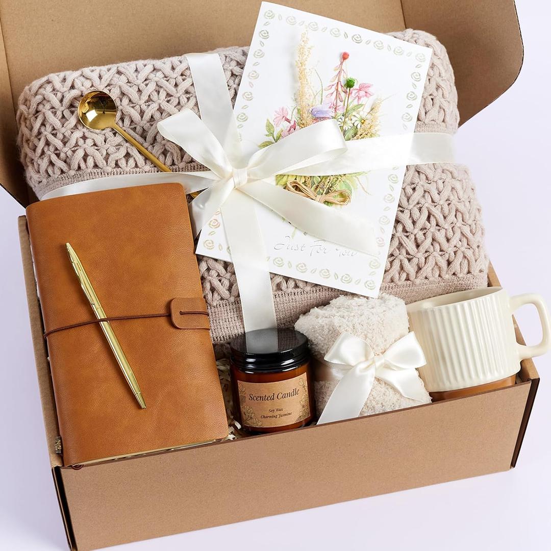 Self Care Gift Baskets for Women, Get Well Soon Gift Package, Thinking of You Sympathy Gift Baskets, Relaxing Care Package After Surgery, Sending Hugs Gifts Idea for Mom Her Friends Sister Coworker