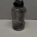 AQUAFIT Half Gallon Water Bottle with Time Marker - Straw & Chug Lid - BPA Free Gym Water Bottle with Straw - Big Gallon Jug (Gray, 64 oz - 2in1 Lid)