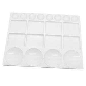 20 Well Watercolor Paint Tray Palette Pallet Acrylic Painting Mixing Plastic Artist Large Square Palette, 13 x 10 Inches, White, 10PCS