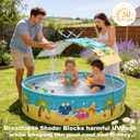 Foldable Swimming Pool with Canopy for Kids 78.7"x17.7" Hard Plastic Portable Dog Pool Anti-Slip Collapsible Large Kiddie Pool Indoor Outdoor Backyard (JellieMons 79'')