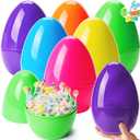 JOYIN 10" Jumbo Easter Eggs, 6PCS Bright Plastic Giant Eggs Empty Fillable for Easter Filling Treats Party Favor Hunt Classroom Prize Supplies Decoration
