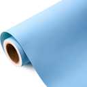WRAPAHOLIC Kraft Baby Blue Wrapping Paper Roll - Mini Roll - 17 Inch x 33 Feet - Solid Color Baby Blue Wrapping Paper Perfect for Baby Shower, Boys Birthday, Wedding