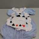 Princess Costume for Girls Halloween Dress with Headband and Stockings (130(5-6T), Blue)