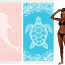 2 Pack Turkish Beach Towel Quick Dry Absorbent Cotton Lightweight Thin Bathroom Bath Pool Swim Towels Extra Large Oversized Sand Free Beach Accessories Essentials Stuff Cloud Adults Gift