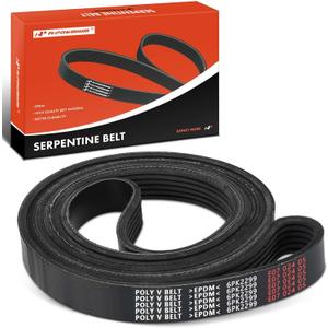 A-Premium Engine Serpentine Drive Belt Compatible with Buick, Chevy, Ford, GMC, Isuzu, Mazda, Olds, Pontiac, Saab & Workhorse Custom Chassis Cars - Equinox, Impala, Camaro, Mustang & More