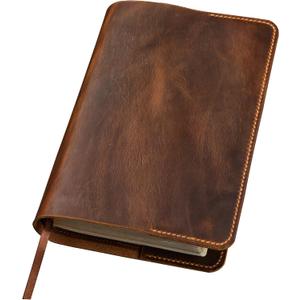 Full grain leather Bible cover case compatible with Giant Print Full-size KJV Holy Bible, For Full Size GP Editions bible/King James Version ONLY fits 9.7" x 6.7" x 1.5".