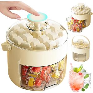 ice trays for freezer with lid,Ice Cube Tray Set with Lid, Storage Bin & Ice Scoop  Stackable, Easy-Release Ice Trays for Freezer, Compact for Home, RV, Office