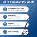 LidoDola 24FT Telescoping Pressure Washer Wand Kit - 2 Extension Poles, Gutter Cleaner, Brush, Pivoting Coupler & 7 Nozzles for Roof, Deck, Vehicle, Sidings