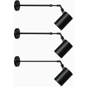 Spotlight3 Pcs Adjustable Spotlight Fixture Bedside Reading Lamp, Telescopic Surface Mounted Spot Light, 180+90 Ceiling/Wall Swivel Lamps for Living Room Bedroom Headboard Sconces/3000K