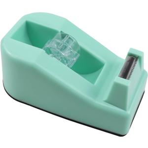 1Pcs Desktop Tape Dispenser,Adhesive Roll Holder with Weighted Nonskid Base,Office Tape Dispensers for School, Office and Home (Green)