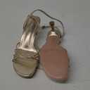 wetkiss Womens Sandals Round Open Toe Kitten Heels Adjustable Ankle Strap Low Heels Heeled Sandals for Women Summer Dress Shoes Not Suitable for Wide Feet (8, Gold)