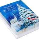 Dayspring Religious Christmas Cards (16 Cards and Envelopes) Winter Church