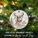 2 x Deer Ornaments for Christmas Tree 2025  Deer Gifts for Men, Women, Woodland Animal Christmas Ornaments, Hunting for Lovers, Family, Friends - Ceramic Hanging Decorations