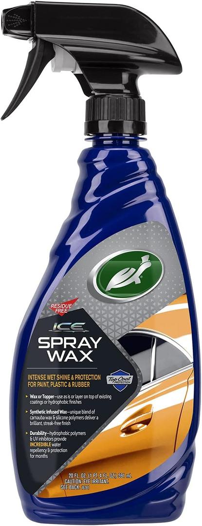 Turtle Wax T-477R ICE Spray Wax, Ultimate High Shine Wax Finish, For Use on Car Paint, Trim and Plastics, Safe for Motorcycles, RV's, Trucks and More, 20 oz. (Pack of 1)