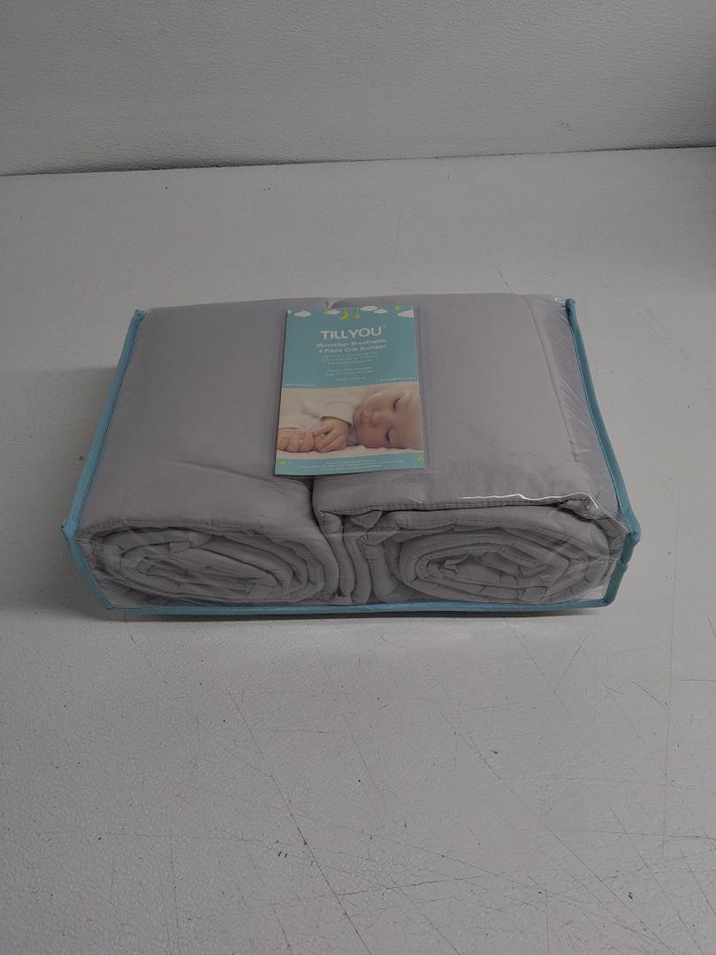 TILL YOU Microfiber Breathable 4Piece Crib Bumper 9.5in x 27in , 9,5in x 51in