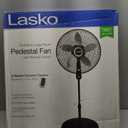 Lasko Oscillating Pedestal Fan, Adjustable Height, Timer, Remote Control, 4 Speeds, Floor Fans for Home Bedroom, Living Room, and Home Office, 20", Black, S20620