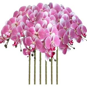 FagusHome 32 Inch Artificial Phalaenopsis Flowers 6 Pcs Artificial Orchid Flowers Stem Plants for Home Dcor (Pink) FagusHome 32 Inch Artificial Phalaenopsis Flowers 6 Pcs Artificial Orchid Flowers Stem Plants for Home Dcor (Pink)