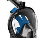 G2RISE SN01 Full Face Snorkel Mask with Detachable Snorkeling Mount, Anti-Fog and Foldable Design for Adults Kids Men Women (Black Blue, XS)