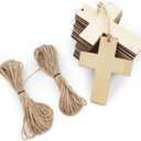 24 PCS Linden Wood Crosses Measuring 2.8 X 3.9 X 1/8 Inches are Perfect for DIY Crafts Easter Church Events and Hanging Decorations