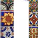 Talavera Mexican Tiles Single Gang Rocker Decorative Light Switch Cover,1-Gang Decorator Wall Plate Switch Plate Cover Receptacle Outlet Cover,Size 4.50" X 2.76"inch