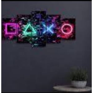 Biufo Gamer Symbol Canvas Wall Art Paintings Gaming Wall Decor Print Picture Artwork for Kids Boys Game Room Playroom Bedroom Decor (Small)