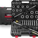 Kolvoii 52-Piece Large Metric Tap and Die Set, M6 to M24 Coarse and Fine Threads, Heavy-Duty GCr15 Steel Thread Repair & Rethreading Tool Kit for Internal & External Threads