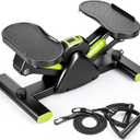 Rock Stepper Side-to-Side Lateral Exercise Machine – Quiet & Stable Low-Impact Hydraulic Rocking Stepper with Resistance Bands & Gym Accessories Equipment for Home Office Workout,Green