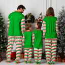 ANGELGGH Matching Family Christmas Pajamas Sets, Holiday PJs with Top and Pants, Cute 2 Piece Sleepwear for Couples/Women/Men (Men, L, Green Canes Elf)